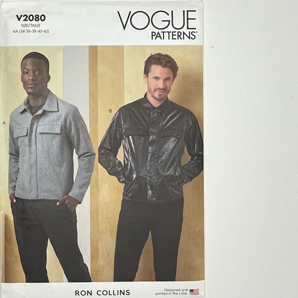 Pattern Mens Sz 34-42 AA Fitted Ron Collins Lined Jacket Vogue V2080 New Uncut